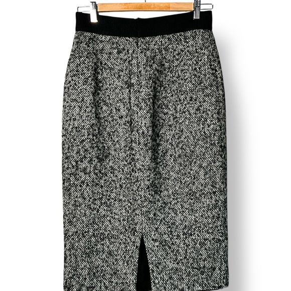 GIAMBATTISTA VALLI Wool Mohair Silk Blend Silk Lined Tweed Pencil Skirt IT Sz 42 - Picture 4 of 14